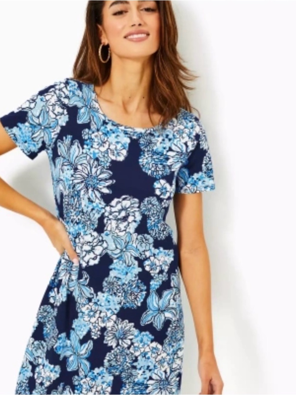 Lilly Pulitzer Cody Dress Low Tide Navy Bouquet All Day T-Shirt